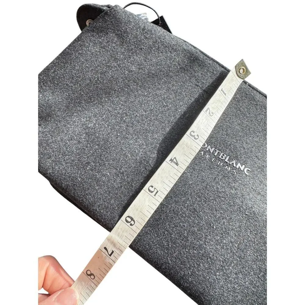 Montblanc Parfums Gray Felt Toiletry Bag Travel Dopp Kit Zippered Pouch